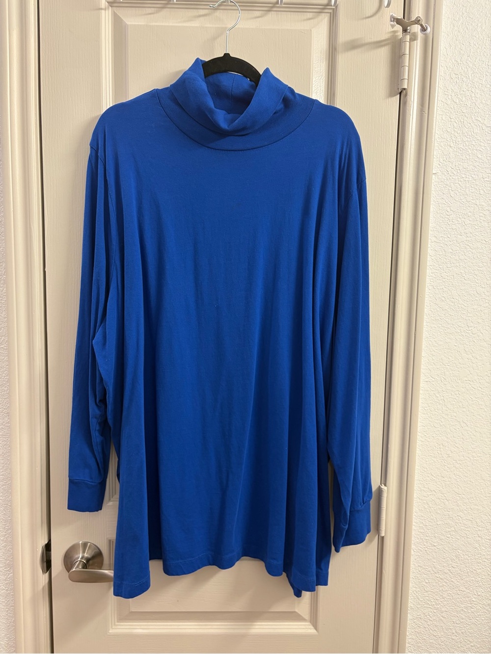 Woman Within Royal Blue Long-Sleeve Turtleneck Top